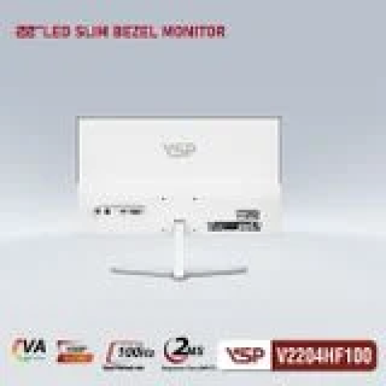 Màn hình VSP V2204HF100 - Trắng | 21.5 inch, Full HD, VA, 100Hz, 2ms, phẳng
