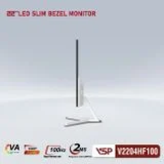 Màn hình VSP V2204HF100 - Trắng | 21.5 inch, Full HD, VA, 100Hz, 2ms, phẳng