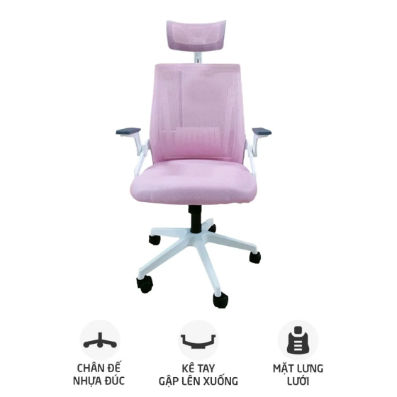Ghế công thái học Ergonomic TMS04 | Hồng