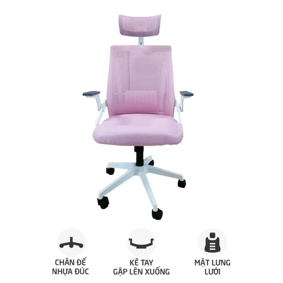 Ghế công thái học Ergonomic TMS04 | Hồng