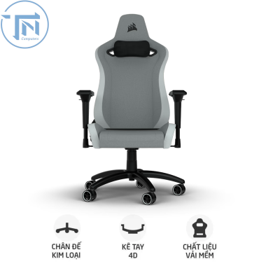 Ghế Gaming Corsair TC200 Fabric | Light Grey - White (CF-9010048-WW)