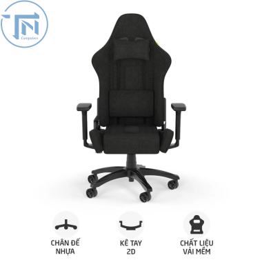 Ghế Gaming Corsair TC100 RELAXED Fabric | Đen